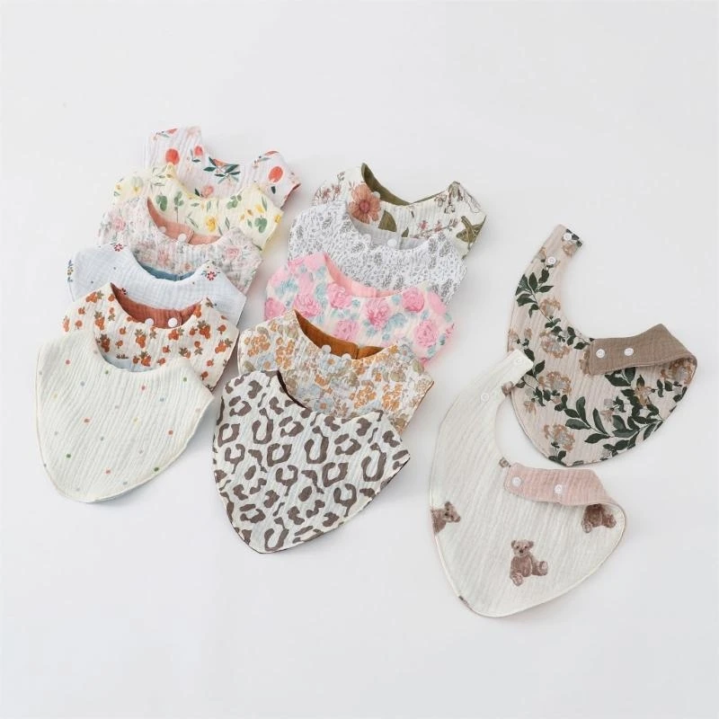 

J15U Baby Burp Cloth 6-Layer Saliva Towel Newborns Teething Bib Breathable Drooling Bib Infants Mouth Wipe Cloth Shower Gift