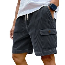 American Men's Heavy Loose Four Seasons Hip Hop Casual Sports Running Corduroy Tooling Shorts