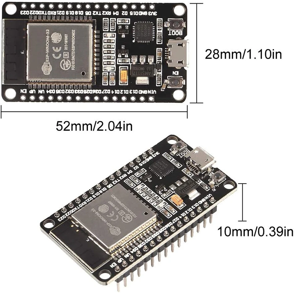 ESP32S ESP32 ESP-WROOM-32 Development Board 2.4GHz Dual-Core WiFi +Bluetooth 2 Function Microcontroller for Arduino