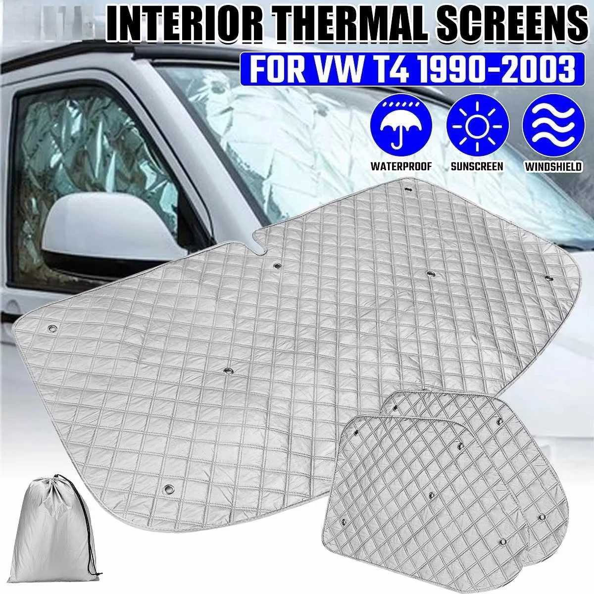 1set Car Internal Thermal Windshield Cover Blind Lifting Window Sunshade Sun Visor For VW T4 1990-2003 Auto Exterior Accessories