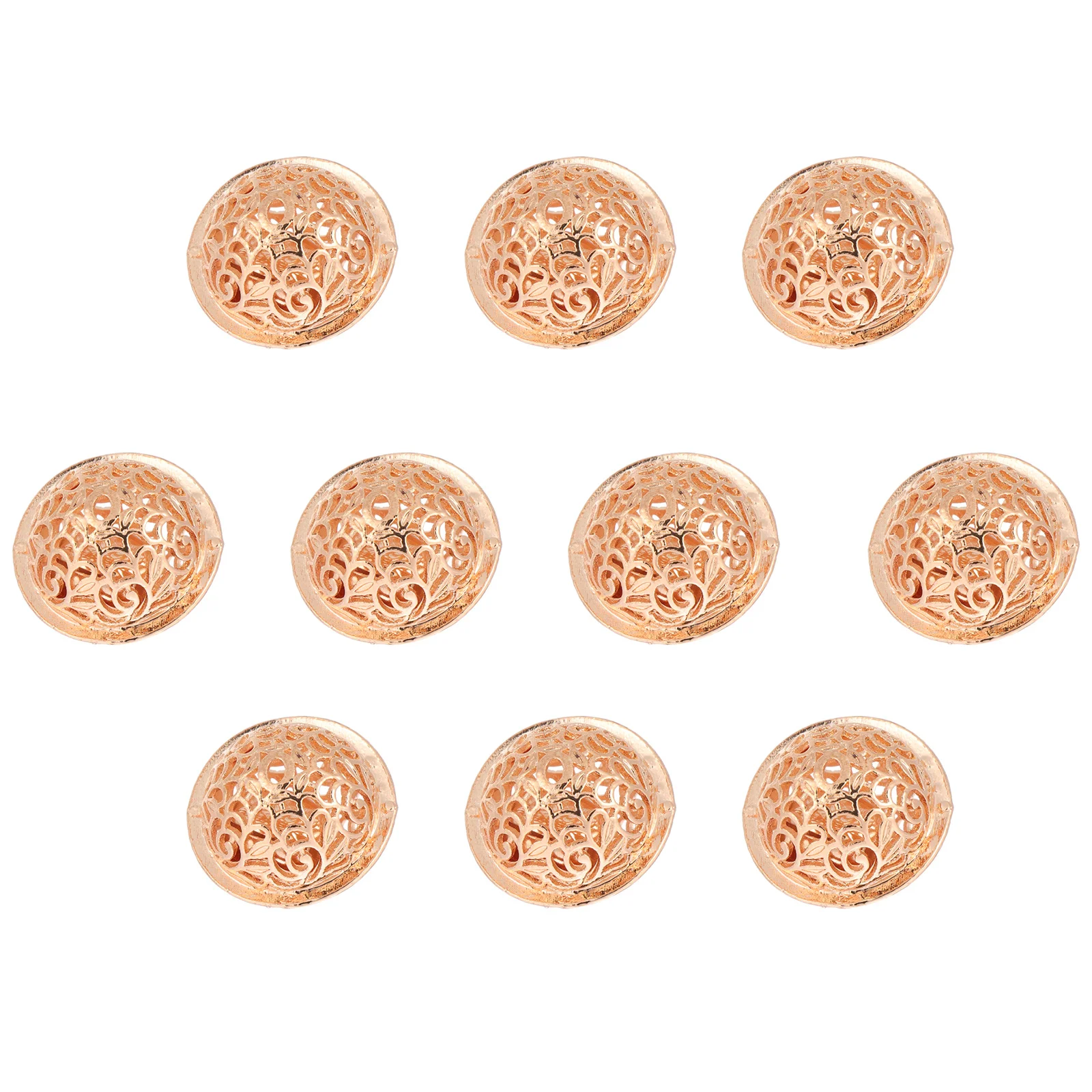 

10Pcs Round Bright Electroplated Hollow-Out Bells Tin Alloy Delicate Christmas Decorations for Jewelry Craft DIY Projects Bell