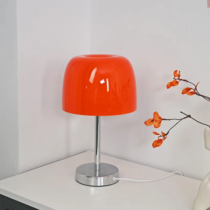 

1Pc Mushroom Shape Glass Table Lamp Modern Bedroom Bedside Homestay Atmosphere Decor Lamp Living Dining Room Glass DeskLamp
