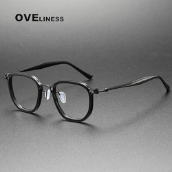 optical Acetate Titanium Glasses Frame Men Square myopia Prescription Eyeglasses frames Women 2025 Vintage Eyewear Spectacles