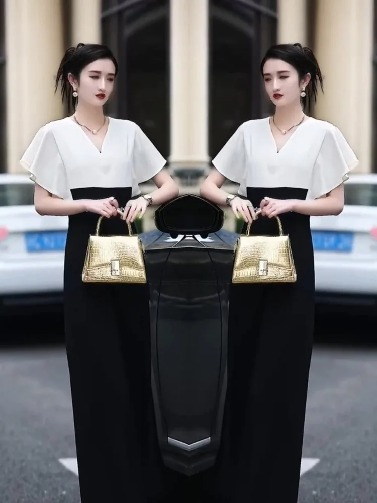 

Faionable High-Waist Color Blo-Piece Suit Ele Summer 2025 Polyester Fiber Long Pants Sli And Sophistied