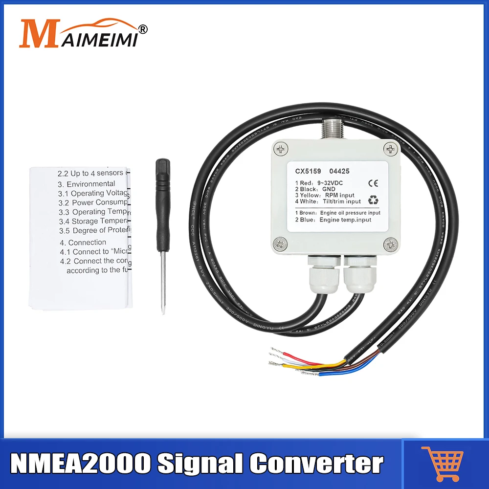Mechanical Engine Signal Acquisition Converted to NMEA2000 Converter For Engine Temp Oil Pressure Tilt Trim RPM Input Signal