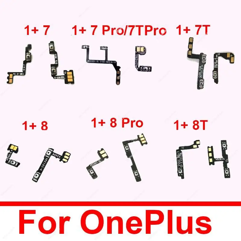 Arriba/Abajo volumen y botón de encendido Cable flexible para OnePlus 7 7T 8 Pro alimentación Control de volumen botón interruptor piezas de repuesto