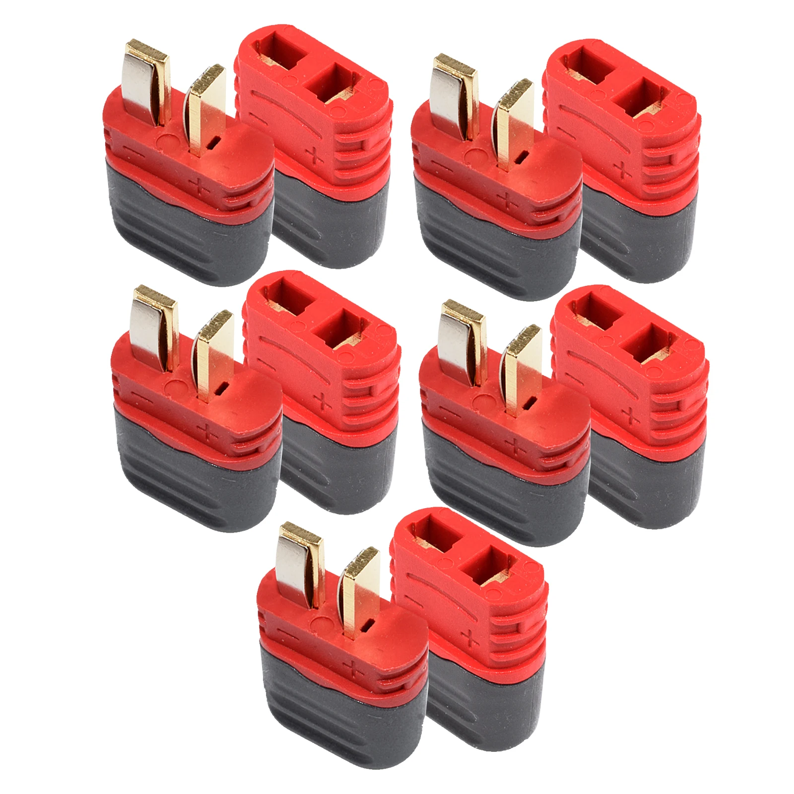 T Plug Connectors 5 Pairs For Amass No-slip Tplug Connector 40A High Current For RC Battery / Multi-axis / Fixed-wing Model Toys