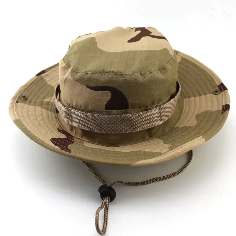 Outdoor Camouflage Fisherman Hat Tactical Training Expansion Breathable Military Training Camping Sunscreen Hat