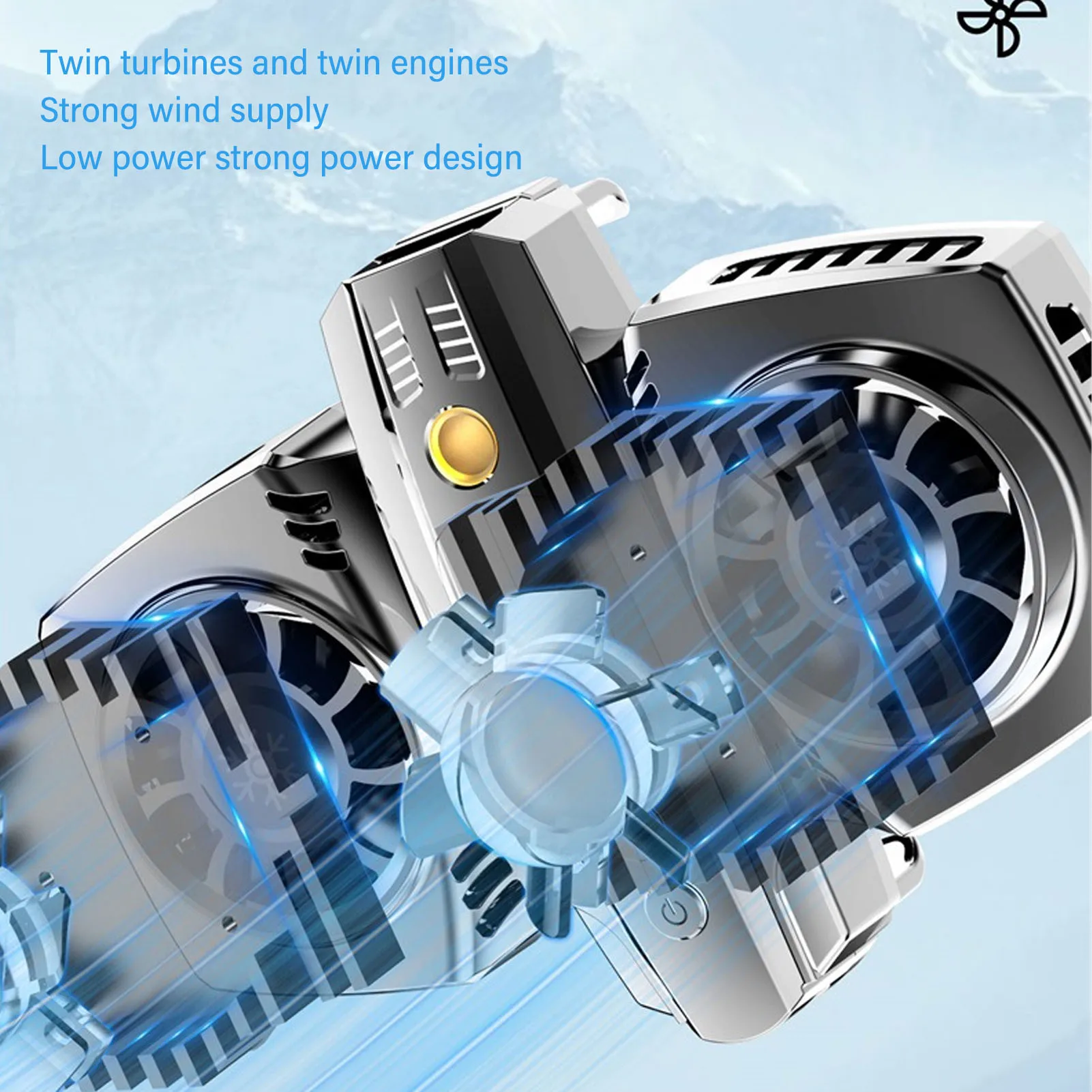 مروحة تبريد للهاتف الخلوي من سبائك الألومنيوم و ABS ، تبديد كبير للحرارة للبث المباشر ، مروحة ذكية لتوفير الطاقة #5