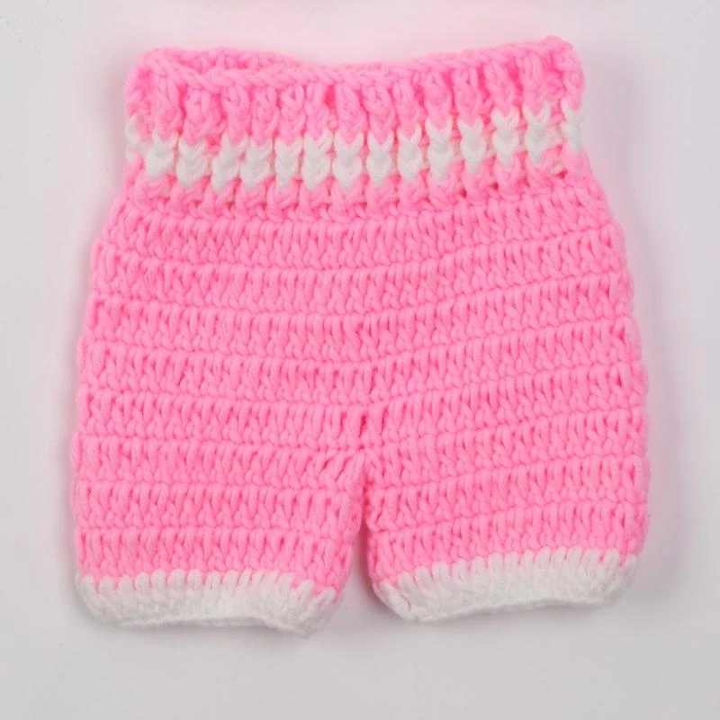 

J15U 2Pcs/Set Newborn Photography Props Infant Crochet Knit Boxing Clothes Gloves And Pants Suit Baby Photo Costume
