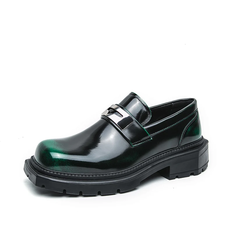 

Motorcycle Fashion Low cut Block Men's Shoes New Casual Leather Shoes Trendy Men's Versatile Style