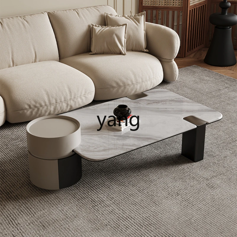 

LH rock slab combination coffee table square light luxury living room home high-end minimalist