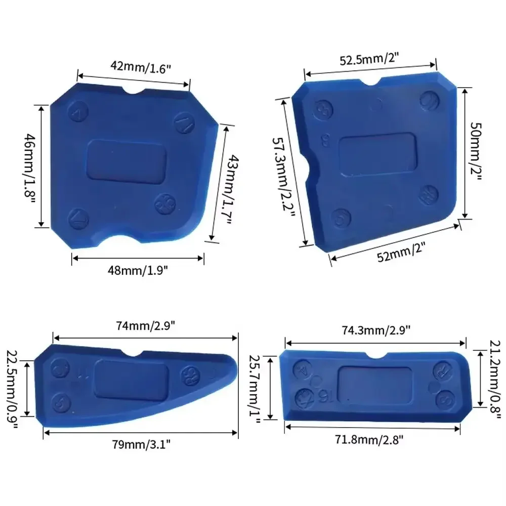 Set di 4 strumenti per calafataggio in silicone: versatile, facile da pulire e professionale per la diffusione di sigillanti