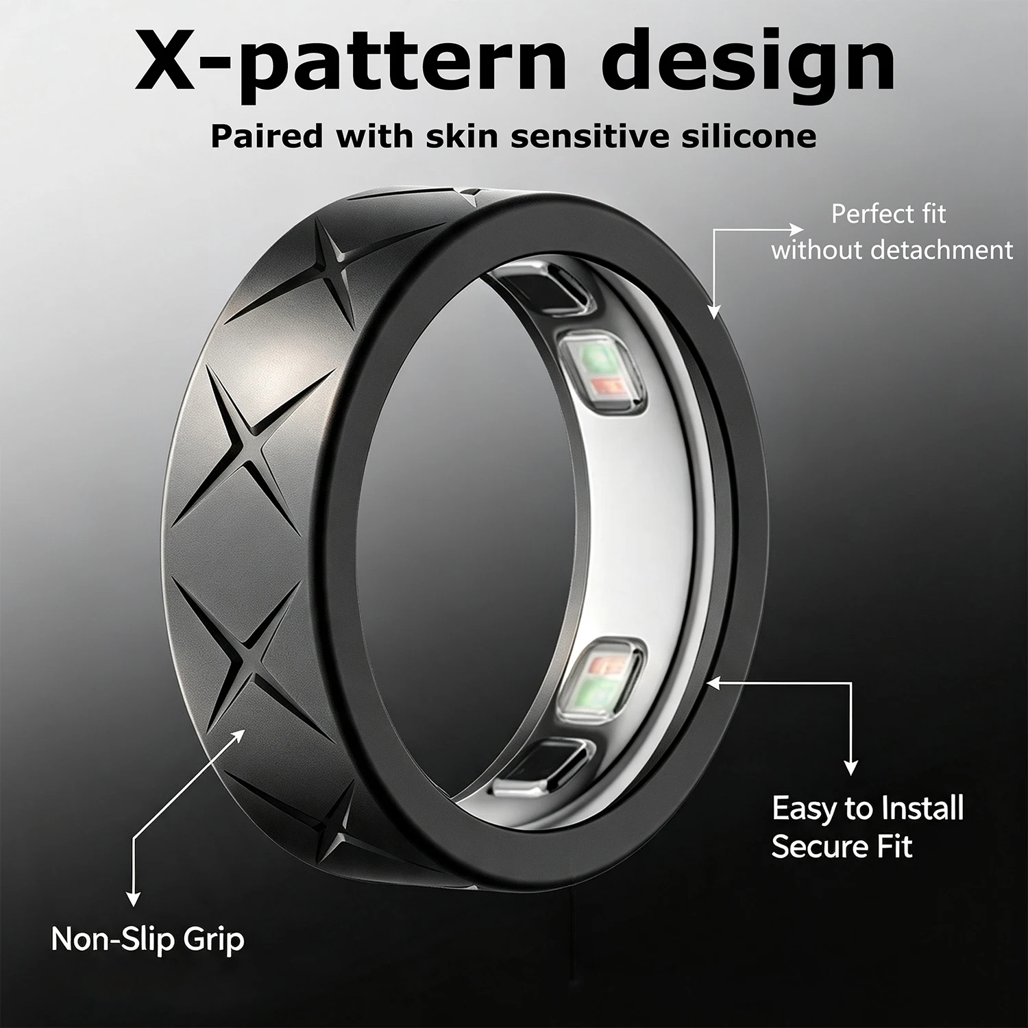 Silicone Smart Ring Protective Cover, Soft Anti‑Scratch Anti‑Collision Ring Sleeve Shockproof Protector for Daily Use