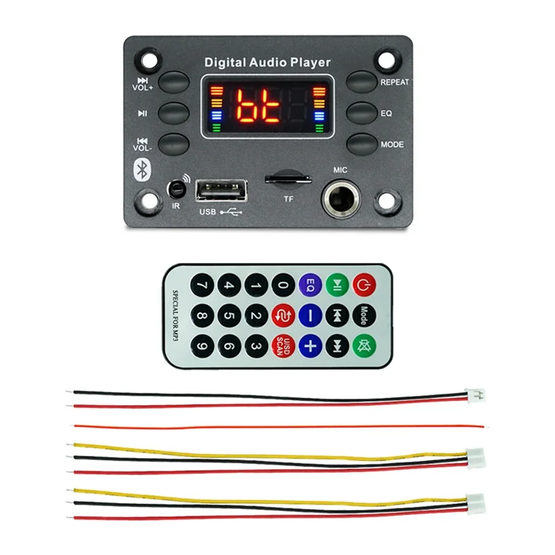 -N21R 12V MP3 Player Decoder Board Bluetooth 5.0 Car FM Radio Module TF USB 6.5Mm WMA Player Decoder