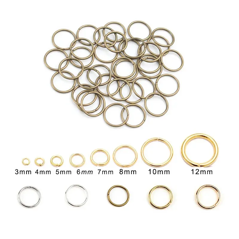 

200pcs 3-12mm Stainless Steel Open Jump Rings For Jewelry Making Supplies DIY O-ring Connectors For Jewelry Materials Parts