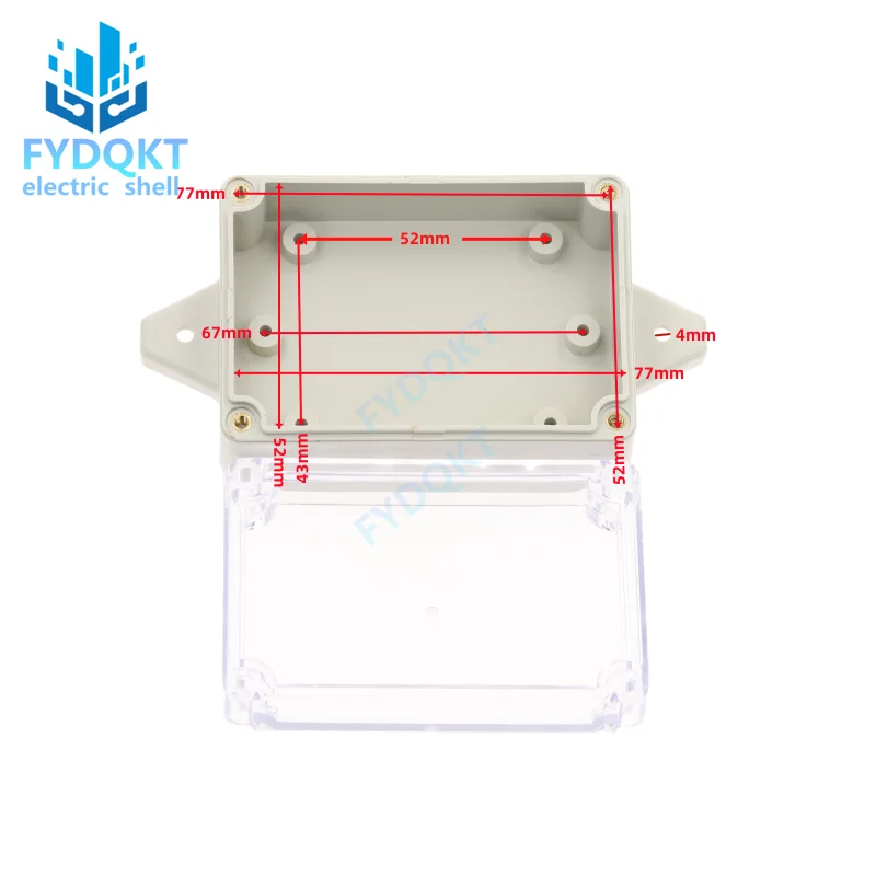 1PC White 83x58x33mm Clear Cover Electronic Plastic Box Waterproof Electrical Junction Case For Electronic