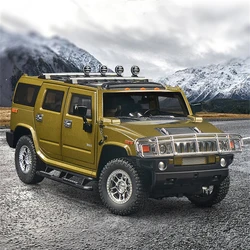 1/18 HUMMER H2 Highway 61 SUV Alloy Car Model Diecast Metal Off-road Vehicles Car Model Sound and Light Simulation Kids Toy Gift