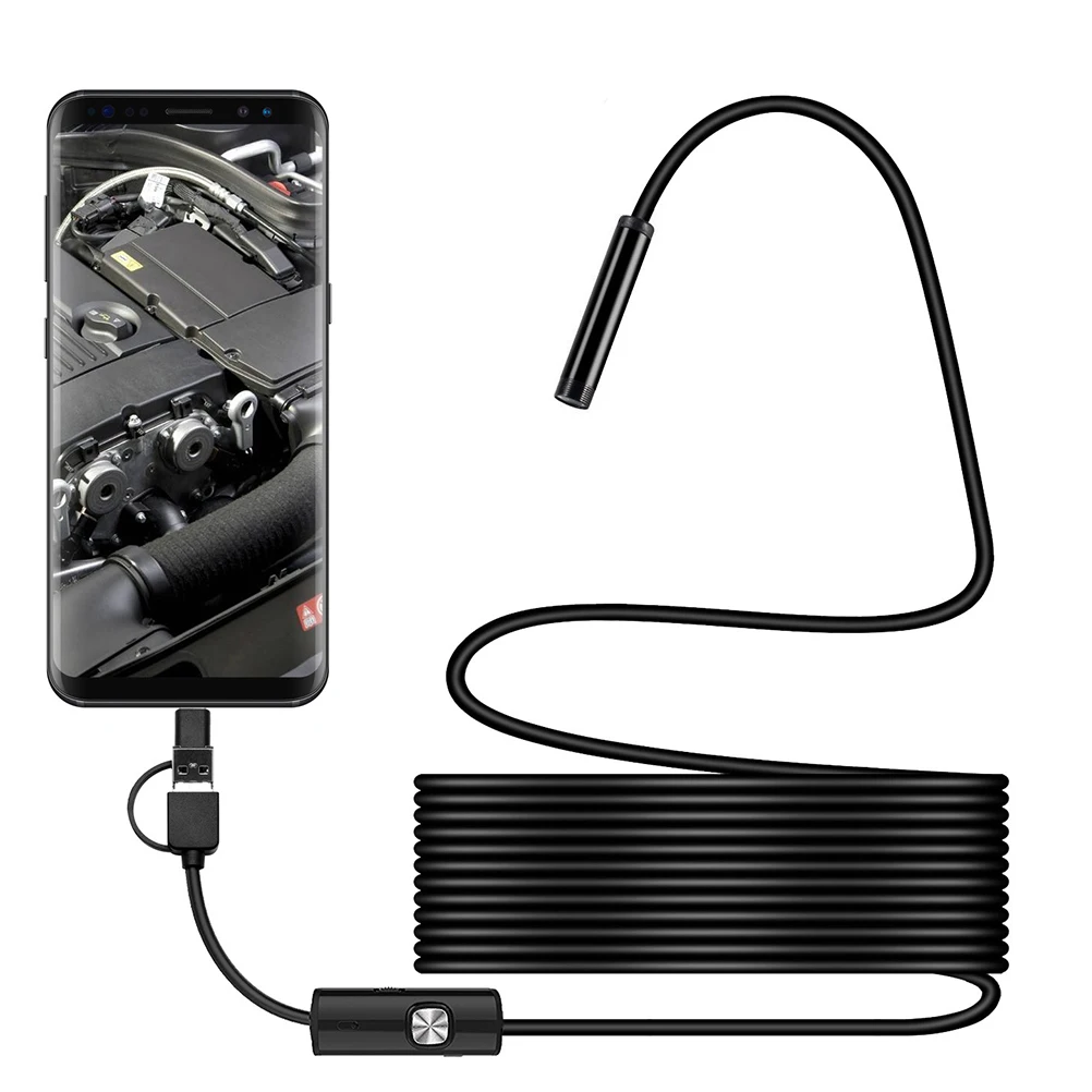 

1pc Ip67 Waterproof 3 In 1 Micro Usb Type-C 8Mm Probe Compatible For Android Pc Laptop Smartphone Tablet Diagnostic