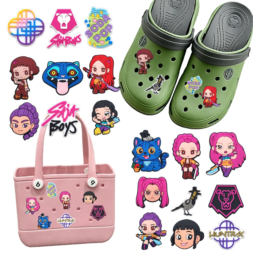 1-200pcs Hot Toys Cute Cartoon Series PVC Shoe Charms Accessories DIY Creativity Sandal Wristbands Decorations Party Gifts