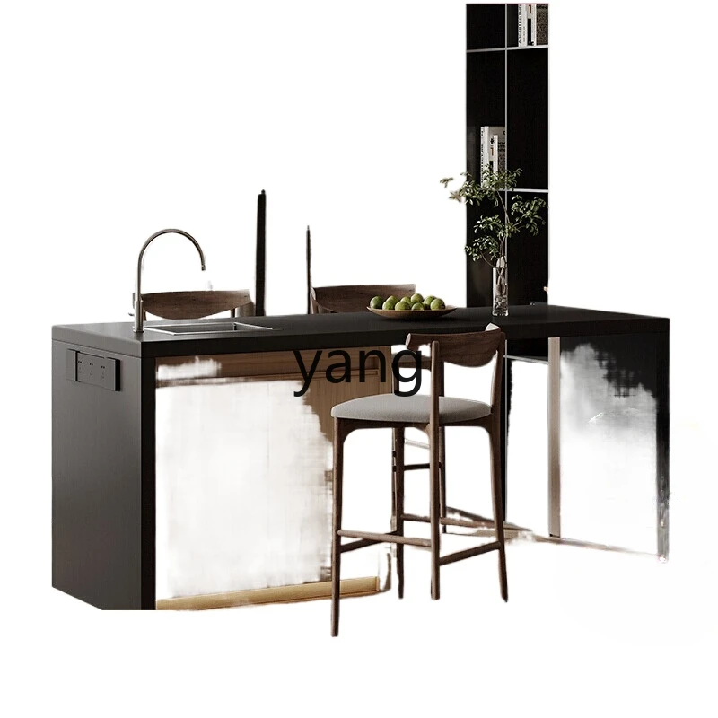 

YJQ household partition high table living room slate can be customized wall walnut leisure bar cabinet