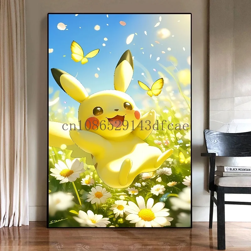 Pokemon Anime Figures Hd Canvas Painting Pikachu Charizard Bulbasaur Charmander Poster Wall Art Picture Home Room Decor Gifts