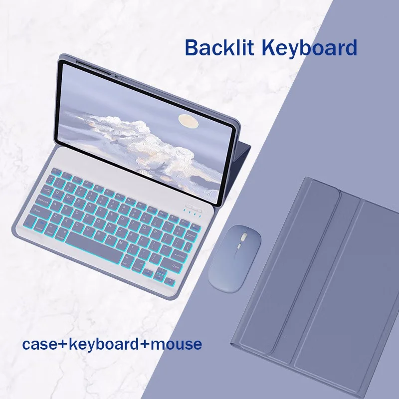 Mouse Case for Huawei MatePad Pro 11inch 2024 Air 11.5 11 2023 2021 Pro 10.8 M6 10.4 2022 2020 T10S SE 10.1 Backlit Keyboard