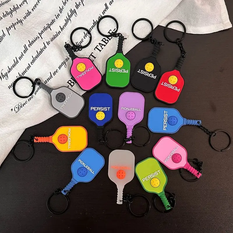 Cute Colorful Paddle Keychain Silicone Stylish Bag Charm Key Ring Pendant For Sports Lovers Birthday Holiday Gift Accessory