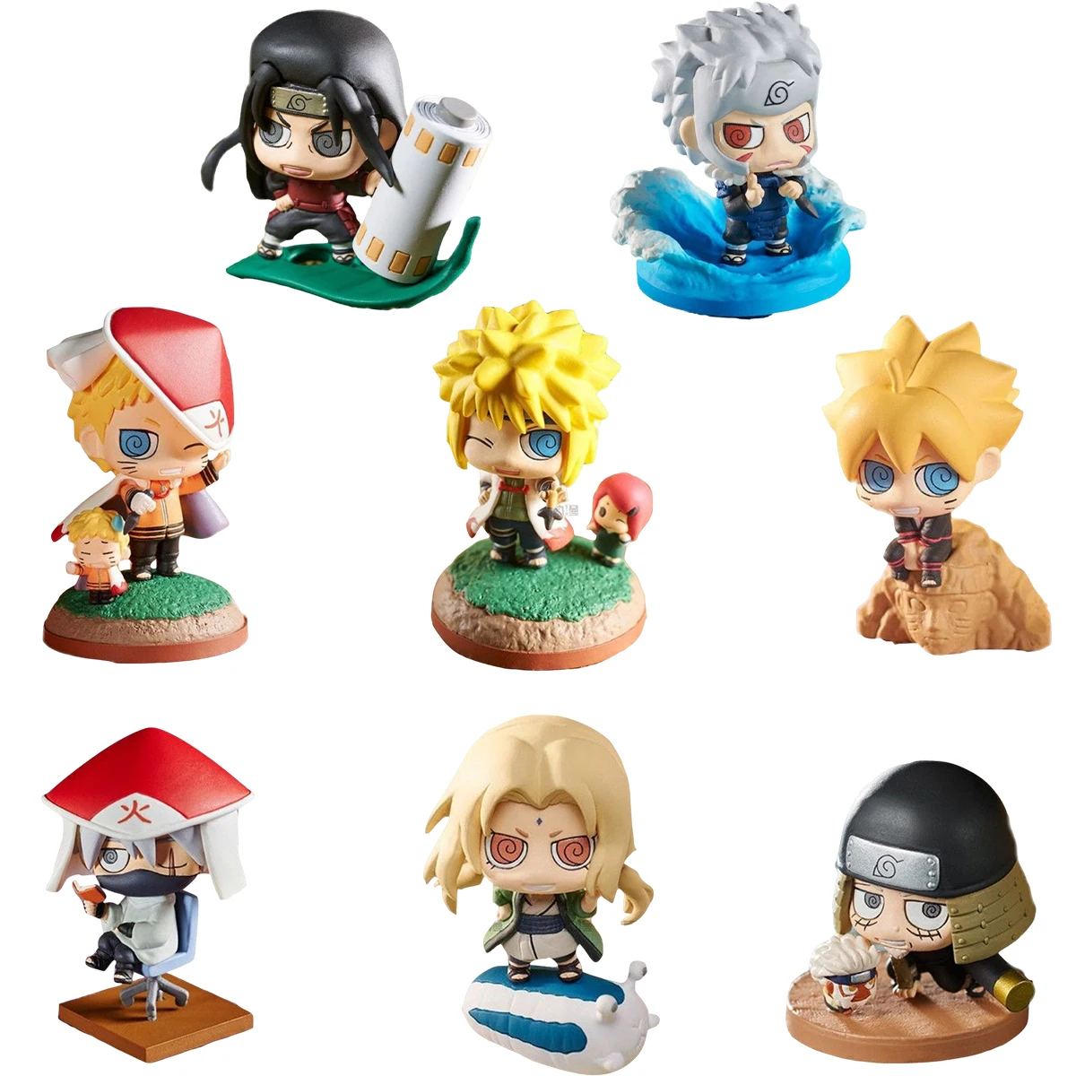 Naruto Animation Peripheral Toys Model Mosquito Eye Shape Figure Q Version Statue Egg Carton Hokage Sarutobi Hiruzen