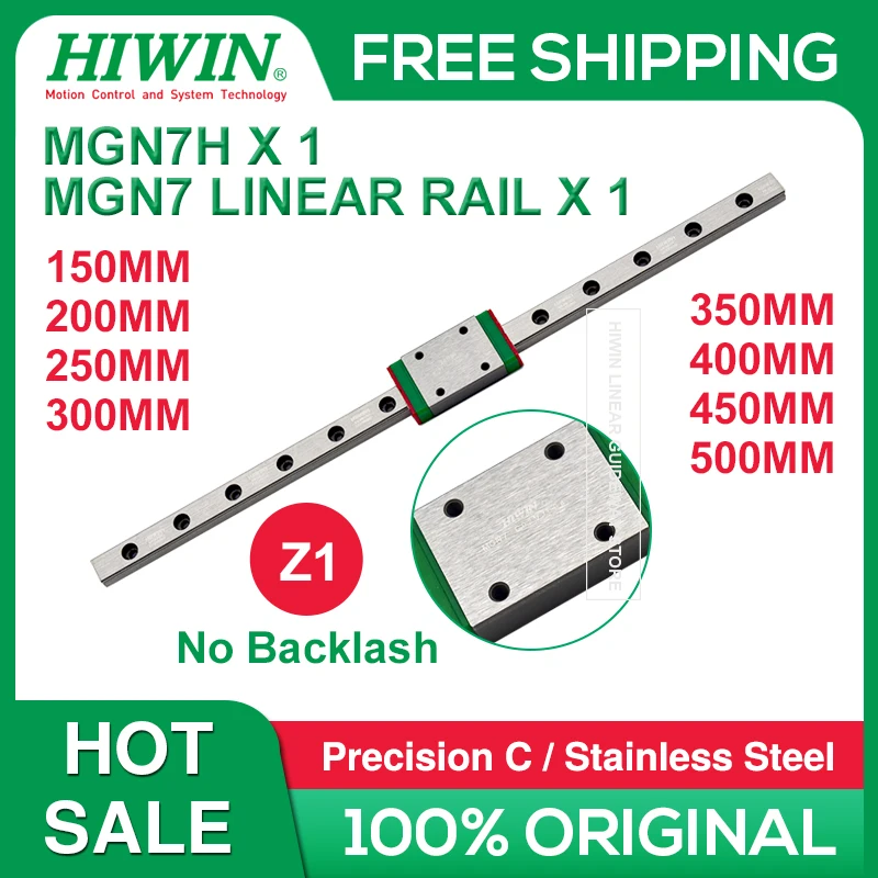 

HIWIN MGN7H Z1 HIWIN MGN7 MGN7H Linear Rail 150mm 200mm 250mm 300mm 350mm 400mm With Carriage HIWIN MGN7H Z1 Block