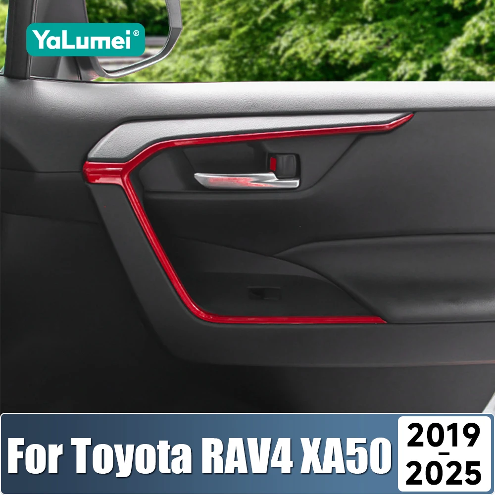 

Для Toyota RAV4 XA50 2019 2020 2021 2022 2023 2024 2025 RAV 4 Гибридный ABS автомобильный дверной подлокотник, накладки на полоску, аксессуары для интерьера