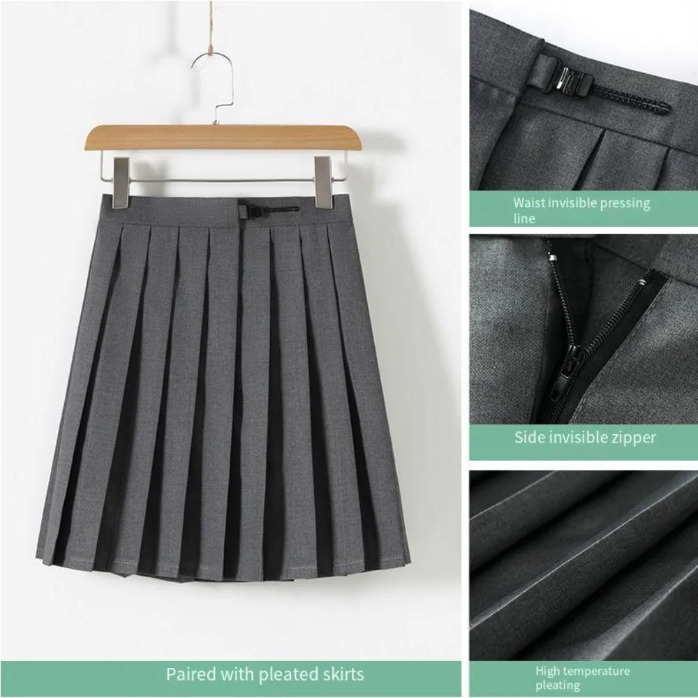 Szare Dwa Zestawy Autentycznych Japońskich Mundureków JK Damskich, Mundurek Marynarski JK, Plisowana Spódnica Szkolna JK, Spódnica JK