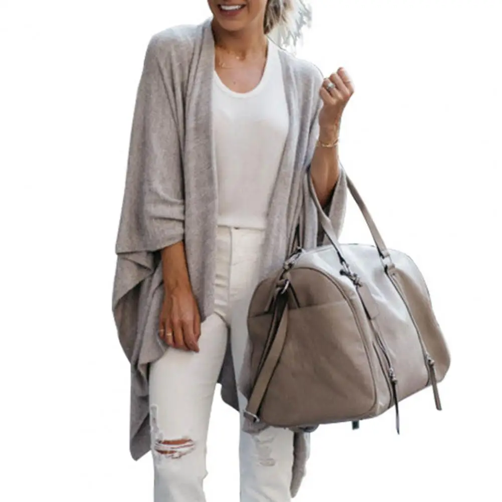 

Trendy Lady Coat Loose Warm Spring Jacket Pure Color Anti-shrink Lady Coat