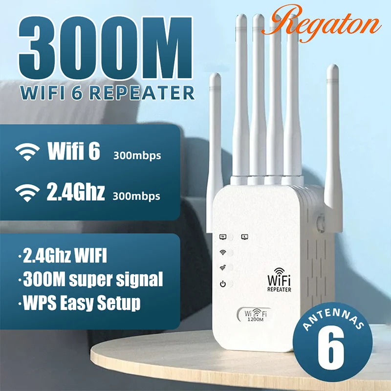 300Mbps 2.4GHz WiFi Repeater Wireless Signal Booster High Speed WiFi Amplifier Easy Setup Extender For Home Office