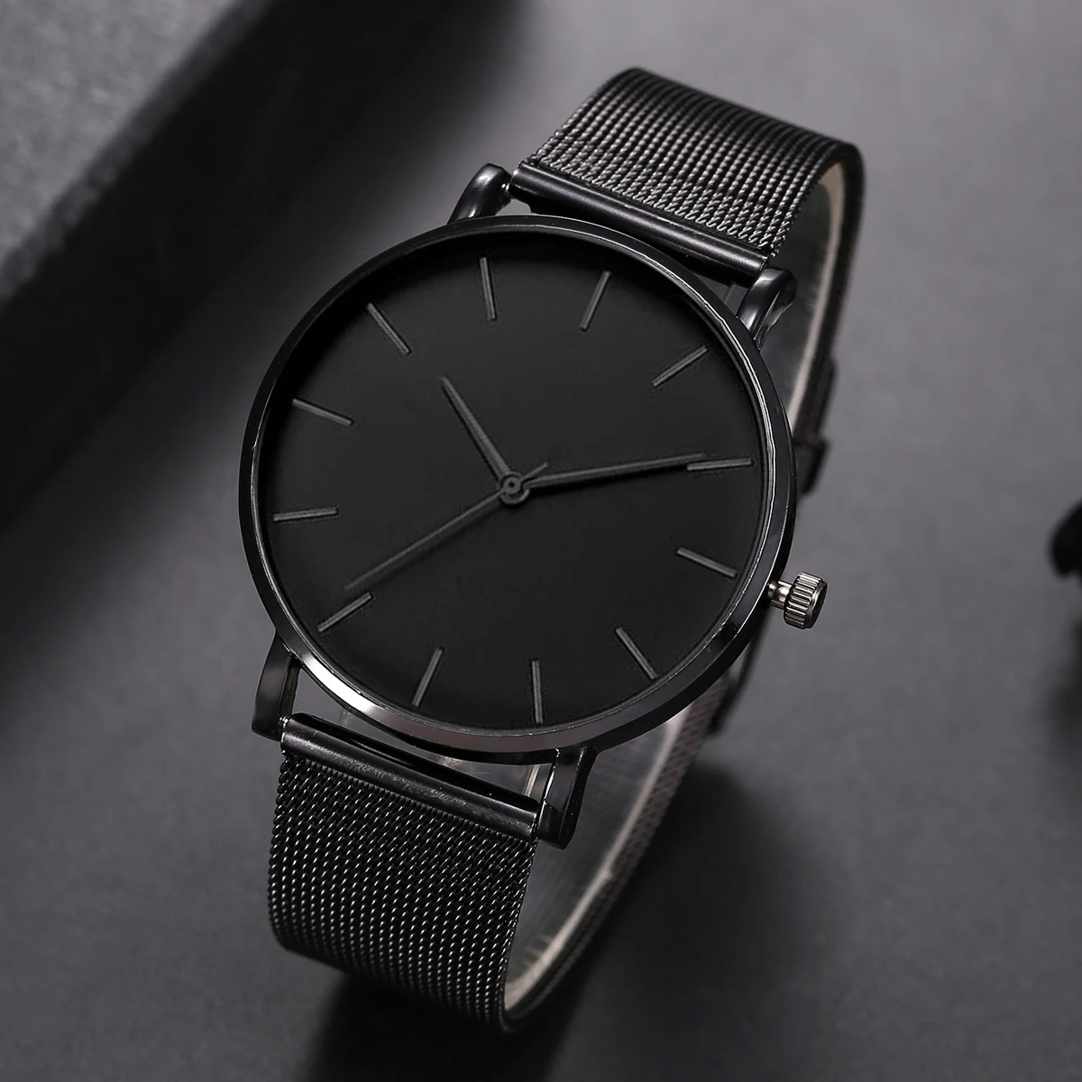 New Minimalist Men Fashion Ultra Thin Watches Simple Men Business Stainless Steel Mesh Belt Quartz Watch Leisure Men Watch