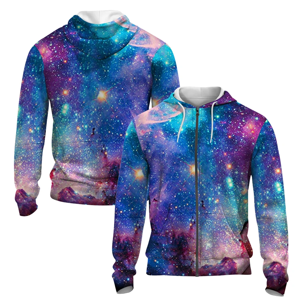 Magic Color Astronaut 3D Printed Autumn/winter Zipper Hoodie Men's Retro Street Sports Zipper Hoodie Fashion Hoodie Oversized