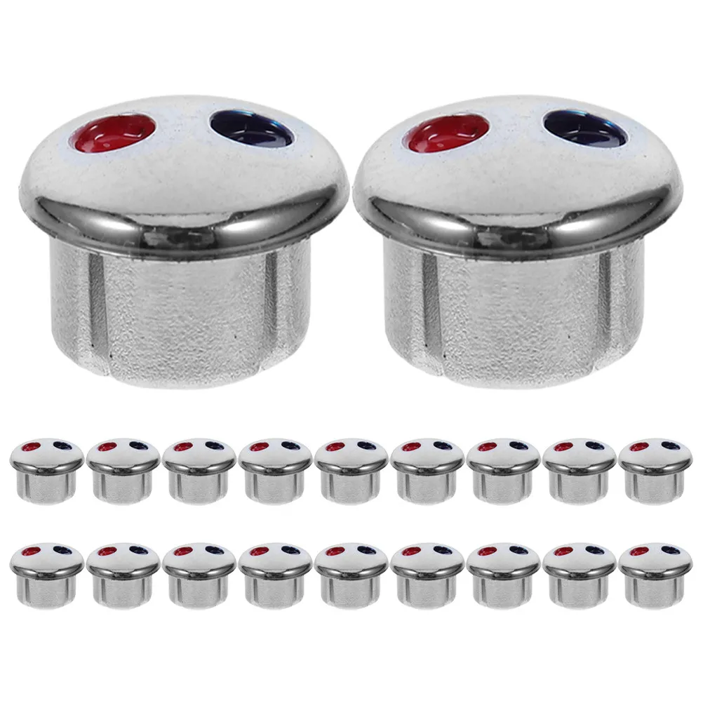 20 Pcs Faucet Knob Hot Cold Water Signs Handle Labels Buttons Abs Handles Index Bathroom Sink Knobs Replacement