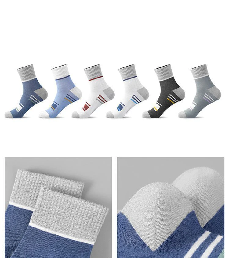 3Pairs Men\'s Cotton Socks Sweat-absorbing Breathable Anti-odor Thick Models Of Long Socks Trendy Sports Cotton Socks Men