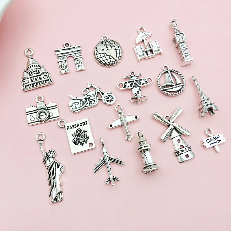 30pcs Vintage Tibetan Silver Charms Jewelry DIY Necklace Earrings Bracelets Pendants Accessories Wholesale