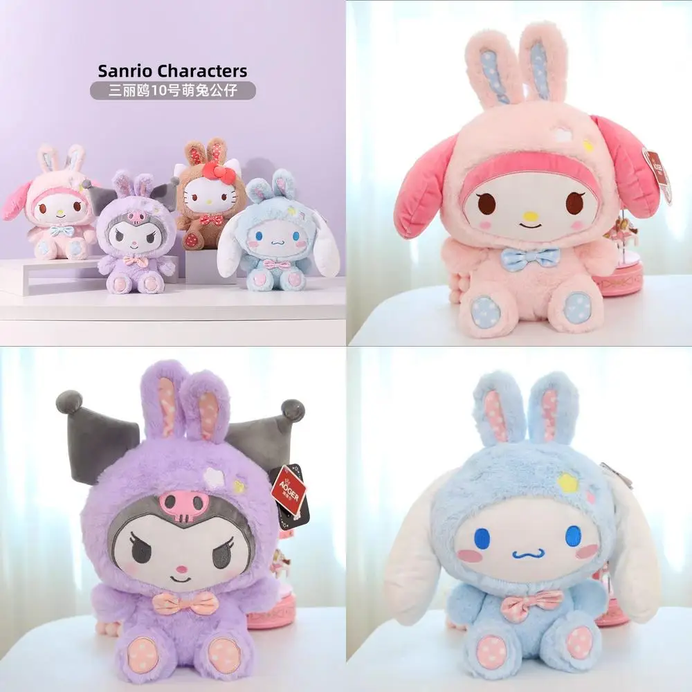 

Kawaii Sanrio Plush Toys Cute Rabbit Kuromi Cinnamoroll My Melody Stuffed Doll Kids Birthday Gift Soft Toy for Children