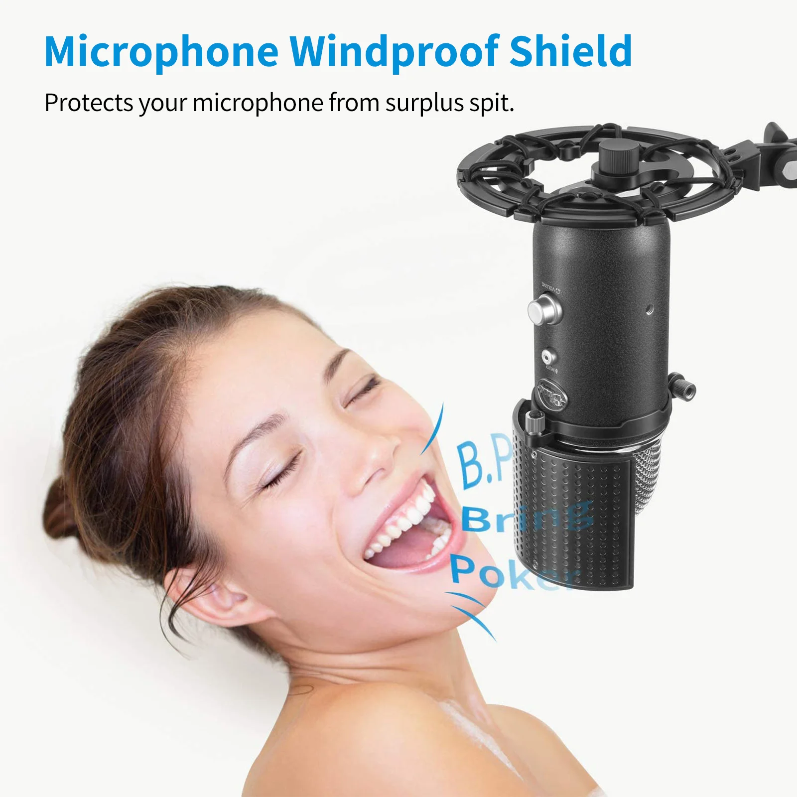 

1Pcs Professional Microphone Pops Filter Durable U-Shaped Cover Prevents Wind Breath Saliva Interference Recording Equipment