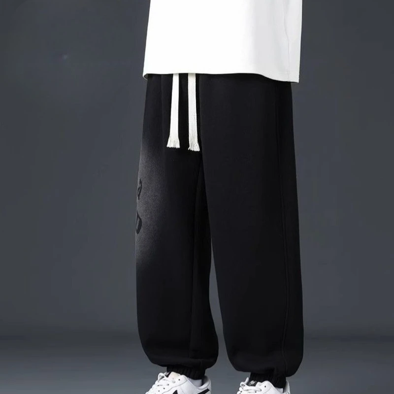 

Мужские уютные брюки на флисовой подкладке для осени и зимы, свободные спортивные джоггеры для подростков и молодежи, повседневная удобная уличная одежда