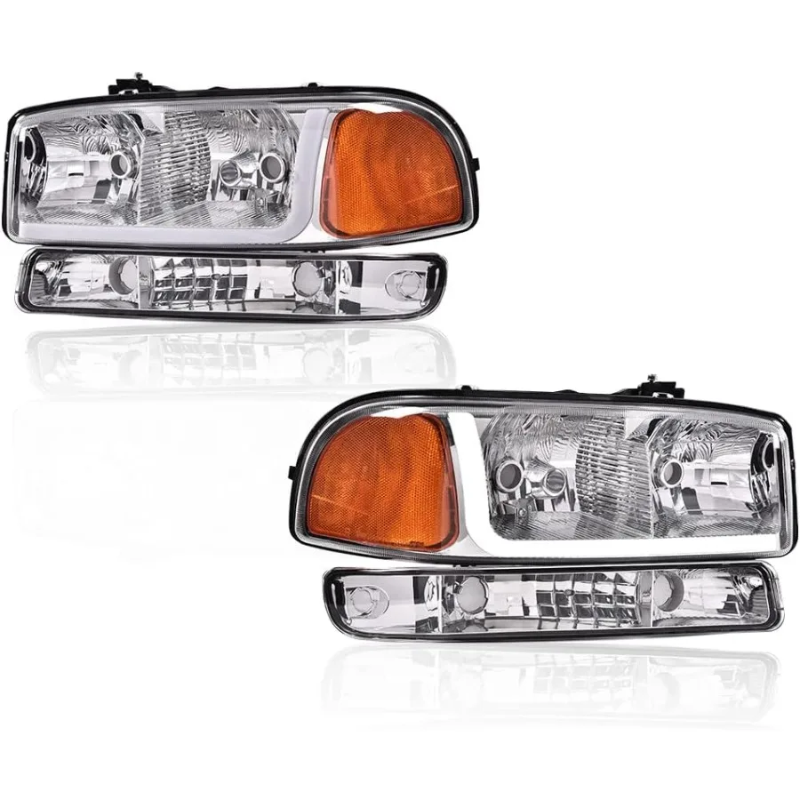 

Светодиодные фары DRL в сборе, передняя фара с сигнальными лампами бампера для GMC Sierra 1500 19992007 и GMC Yukon XL 1500 2500 199