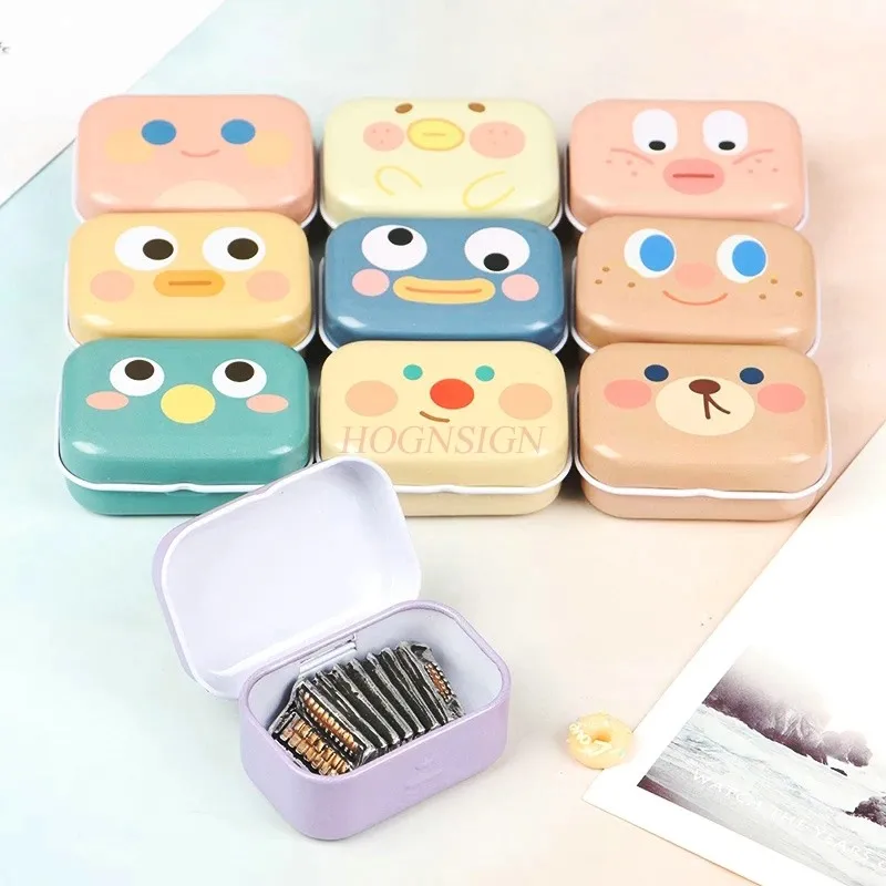 

Mini covered rectangular small iron box, portable small medicine box, earring jewelry box, small box