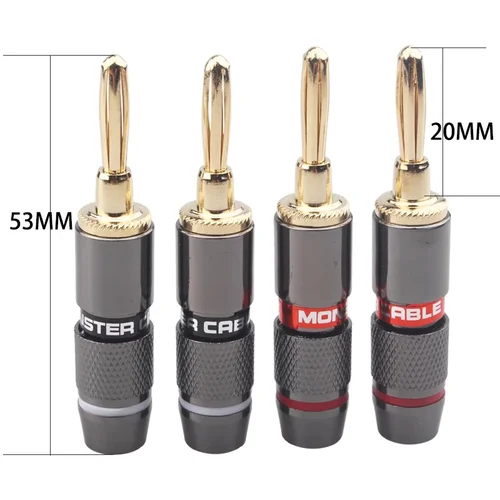 Imagen 2 del producto Monster-Adaptador de altavoz de cobre puro chapado en oro, conectores de Audio, 10/40/100 piezas