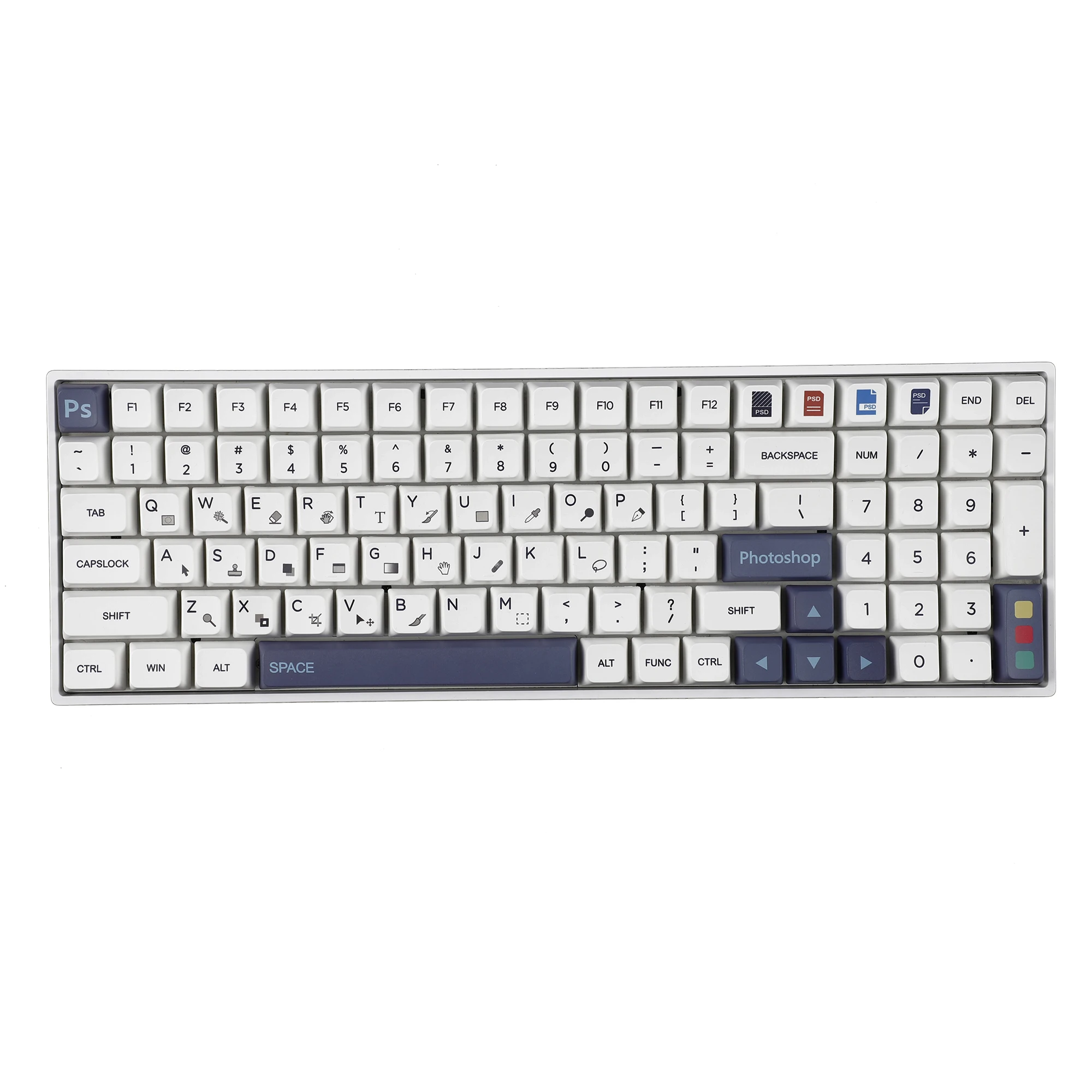 142 Keys PS MDA Profile Dye Sub Thick PBT Keycaps Ergonomic Keycap for Photoshop TKL GK61 64 68 75 87 96 104 GMMK MX Keyboard