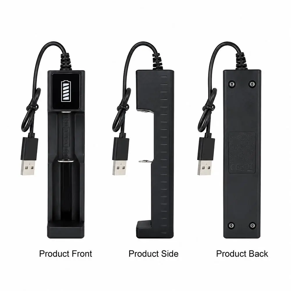 1Pcs 1/2/4 Slots 18650 Battery Charger DC 5V Input 4.2V Output USB Lithium Charger Independent Charging Universal