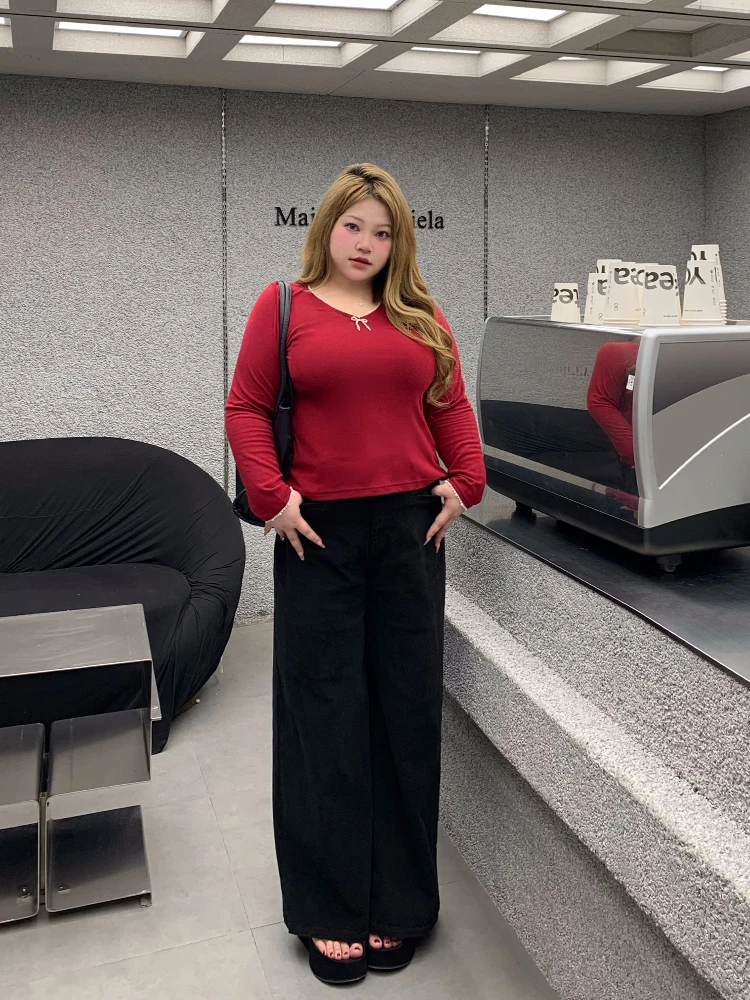 

Брюки с высокой талией, широкие, свободного кроя, из хлопка, с эффектом драпировки, прямого кроя, цвета «сахарная вата», осенняя новинка, повседневные...