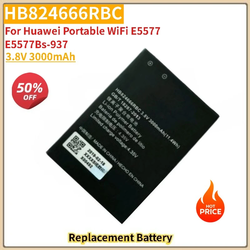 

3.8V 3000mAh HB824666RBC Battery For Huawei Portable WiFi E5577 E5577Bs-937 Brand-New High Quality