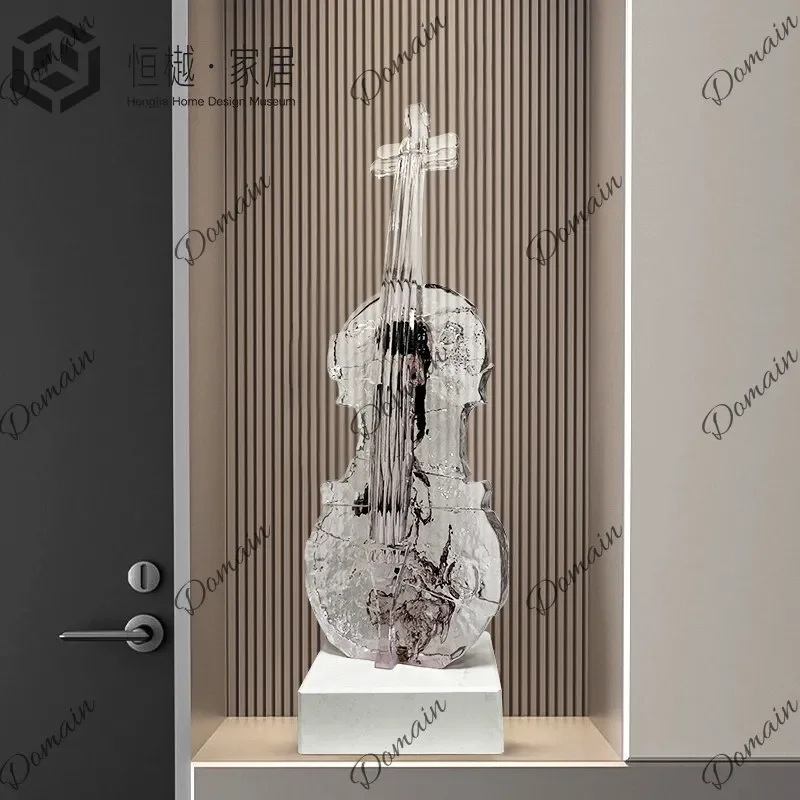 Z43 violin art sculpture floor-to-ceiling ornament light luxury high-end entrance wine cabinet TV cabinet soft decoration jewelr